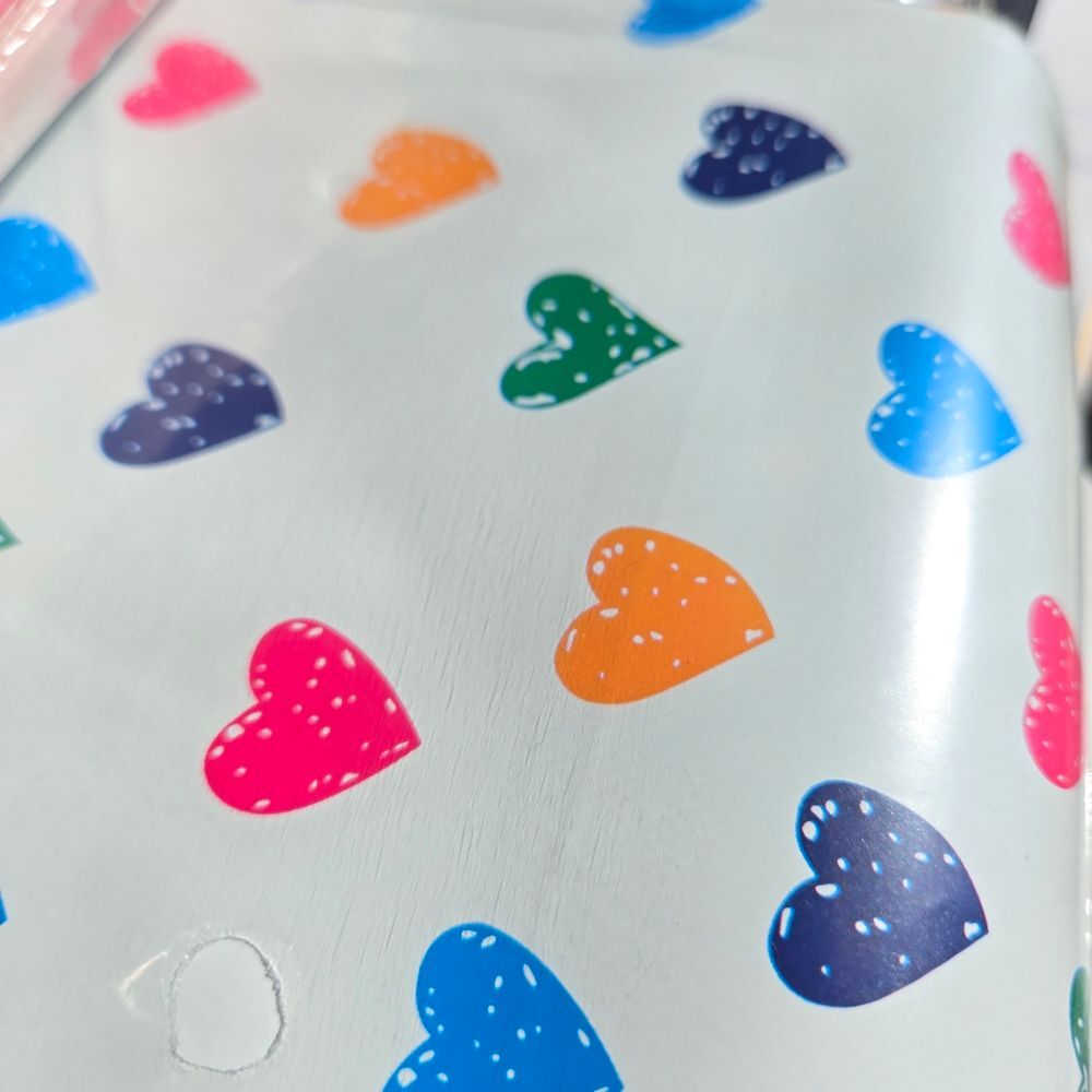 Multicolor Heart Pattern Shipping Mailer - White with Bright Hearts